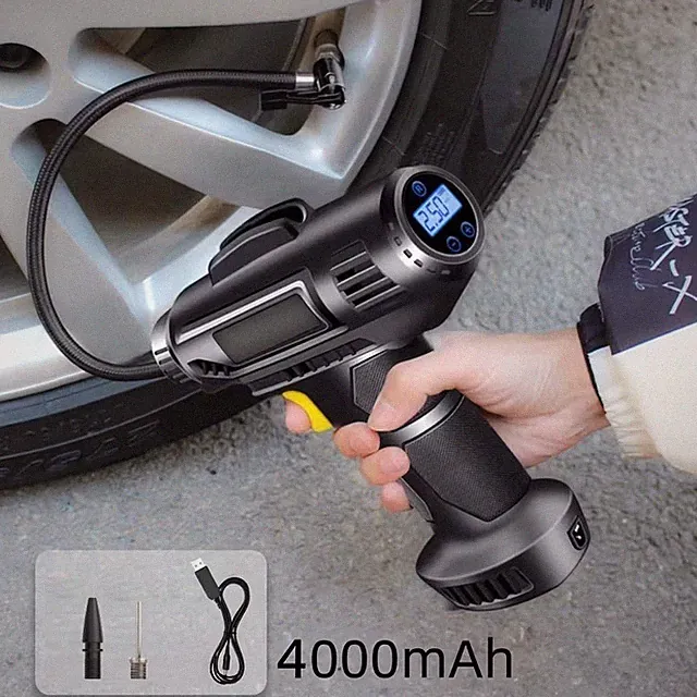 12V Cordless Inflator Compressor Air Pump Tire Pressure Filler For Car Bike Ball