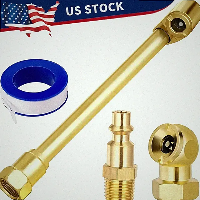 For Tire Inflator Gauge Air Compressor Dual Head Air Chuck Set Tire Air Fill Kit