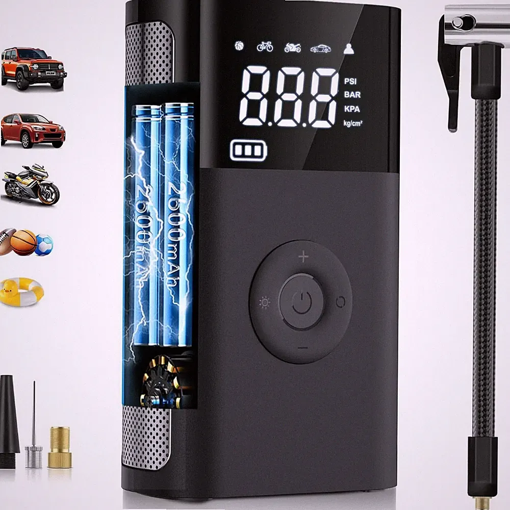 Car Tire Inflator Air Compressor 150PSI Portable Air Pump Car Bike Motorcycle