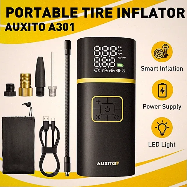 Portable Tire Inflator Air Compressor For Car/Motorcycle/Bicycle/Sports Balls