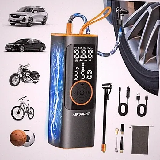 Tire Inflator Portable Air Compressor, 5X Faster 12V Cordless Car Tire Air