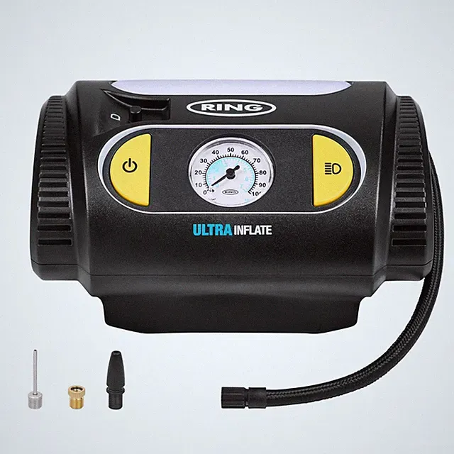 Tyre Inflator 12V Car Air Compressor Analogue Gauge - Ring Ultra Inflate 10
