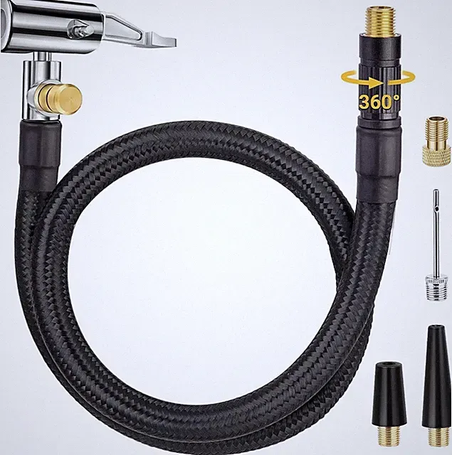 Upgraded Tire Inflator Hose Adapter W/360° Rotating End, 21'' Tire Inflation Hos
